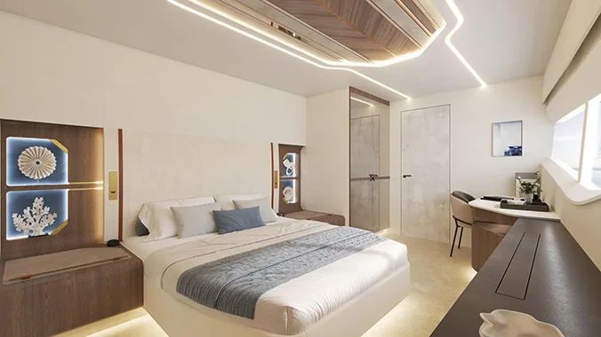 LANIAKEA cabin configuration showing spacious interior layout